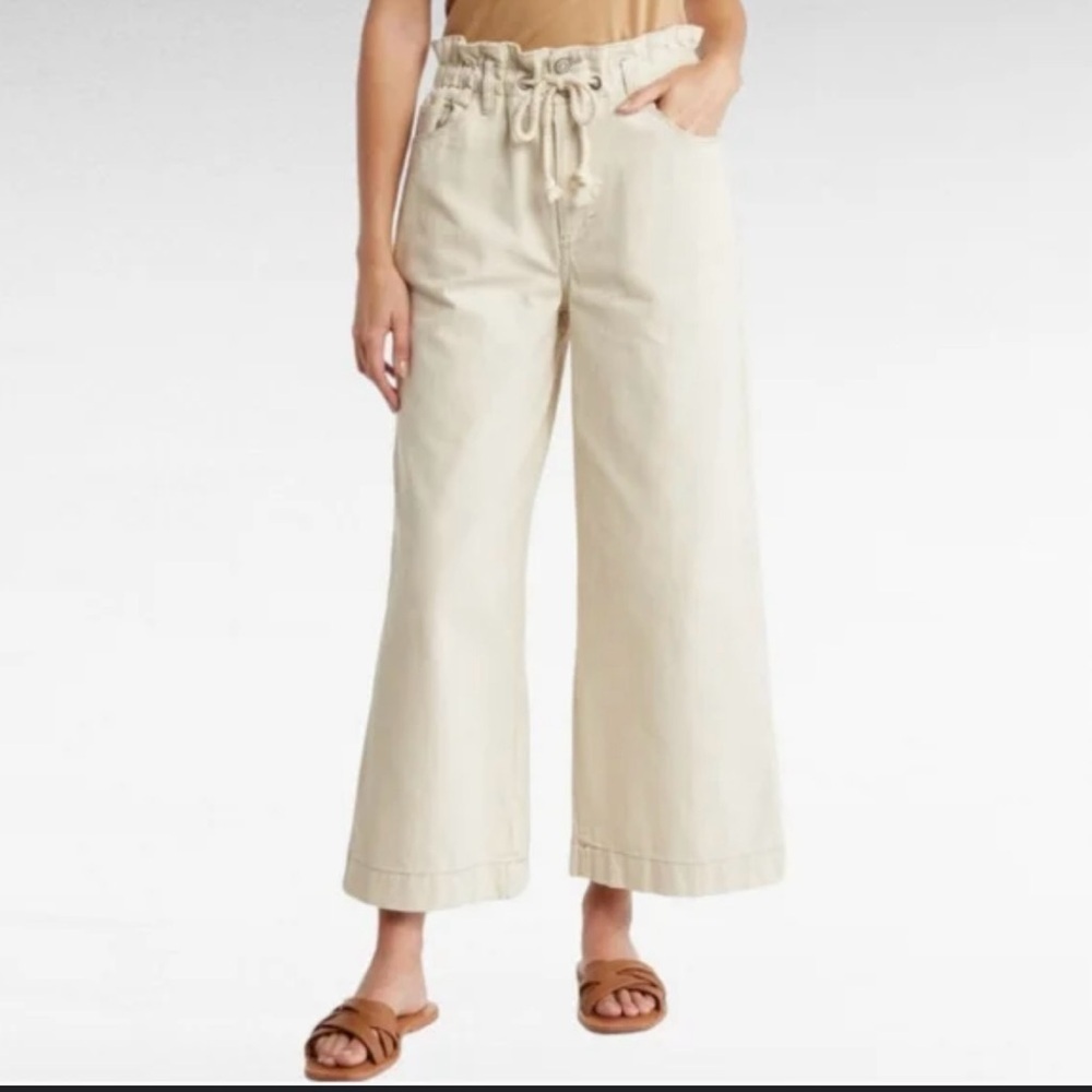 Kensie Paperbag Wide-Leg Jeans